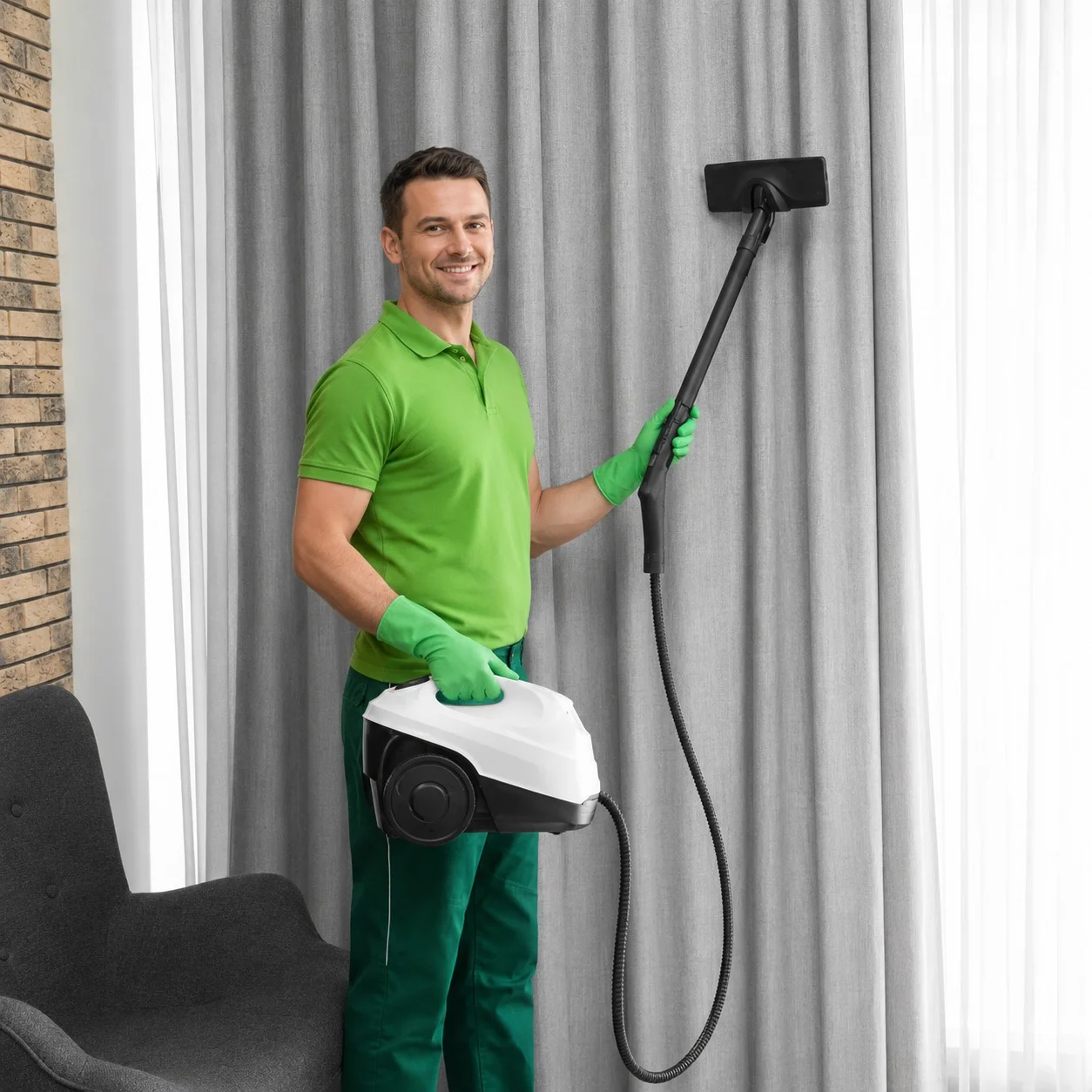 Curtain Cleaning by Shamil Services in Dubai